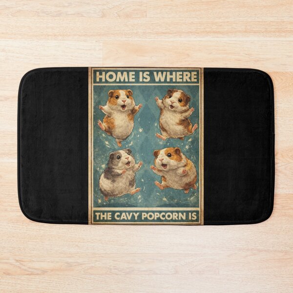 Item preview, Home Is Where the Cavy Popcorn Is – Cute Guinea Pig Retro Art designed and sold by Galskap.