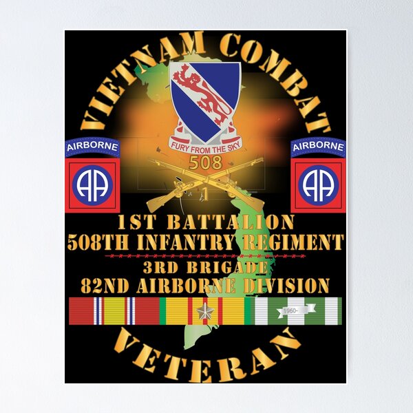 Item preview, Army Vietnam Combat Vet 1st Bn 508th Infantry Regiment 3rd Bde 82nd Airborne Div w DUI BR w VN SVC X 300 designed and sold by Military Insignia Products.