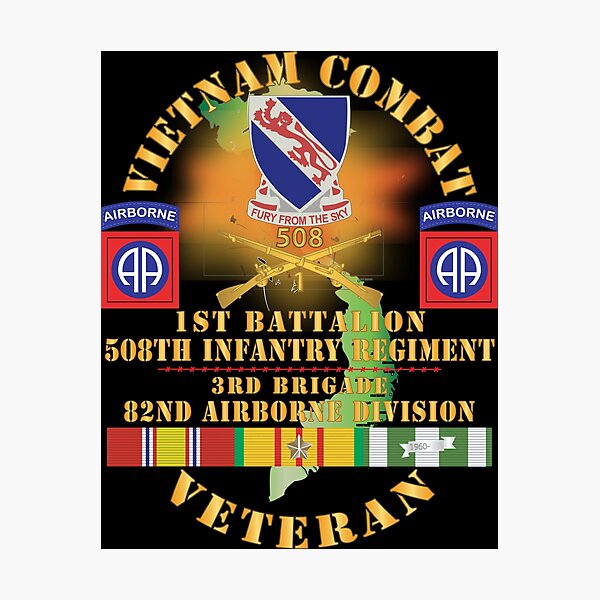 Item preview, Army Vietnam Combat Vet 1st Bn 508th Infantry Regiment 3rd Bde 82nd Airborne Div w DUI BR w VN SVC X 300 designed and sold by Military Insignia Products.