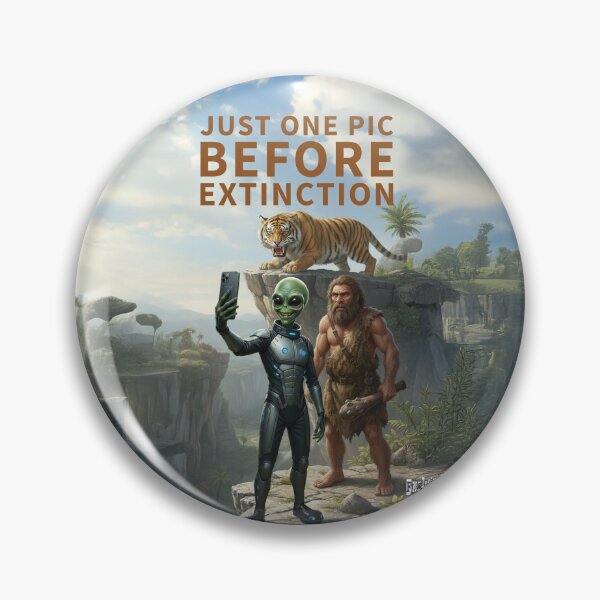 Item preview, Alien Time Traveler Taking a Prehistoric Selfie: Before Extinction designed and sold by Fragmented Murmurings.