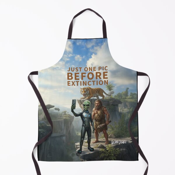 Item preview, Alien Time Traveler Taking a Prehistoric Selfie: Before Extinction designed and sold by Fragmented Murmurings.