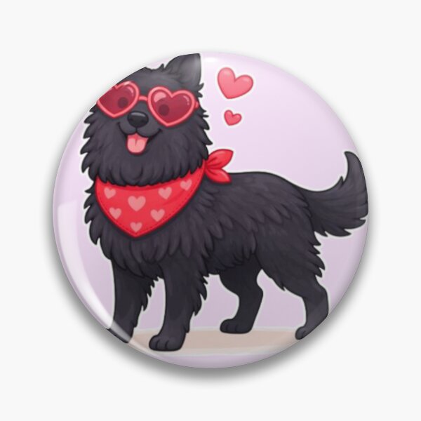 Item preview, Cute Groenendael in Love – Minimal Valentine Dog Illustration designed and sold by GoodyPaws.