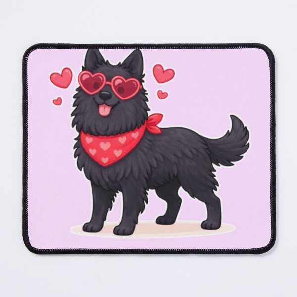 Item preview, Cute Groenendael in Love – Minimal Valentine Dog Illustration designed and sold by GoodyPaws.