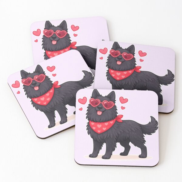 Item preview, Cute Groenendael in Love – Minimal Valentine Dog Illustration designed and sold by GoodyPaws.