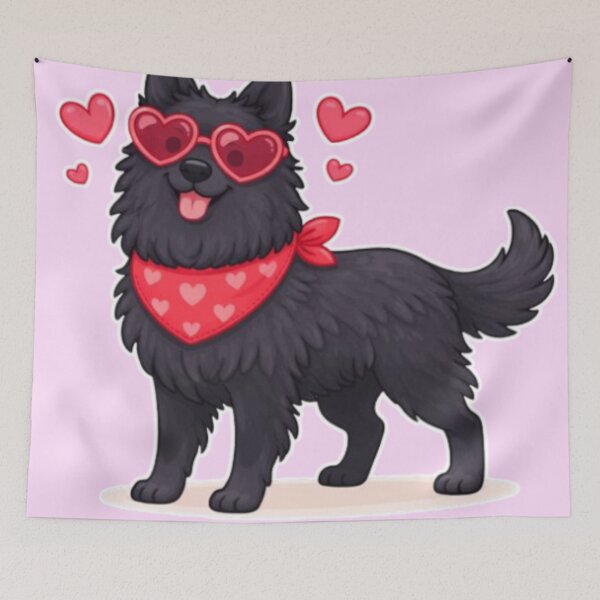 Item preview, Cute Groenendael in Love – Minimal Valentine Dog Illustration designed and sold by GoodyPaws.