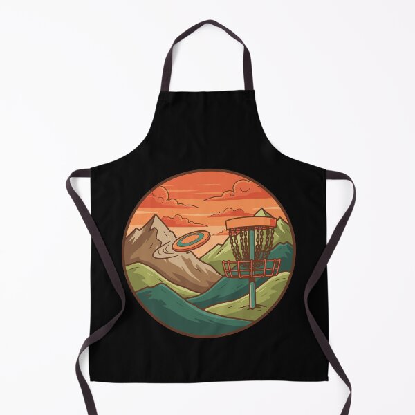 Item preview, Mountain Sunset Disc Golf Basket Flying Disc Scene designed and sold by LuminOrb.