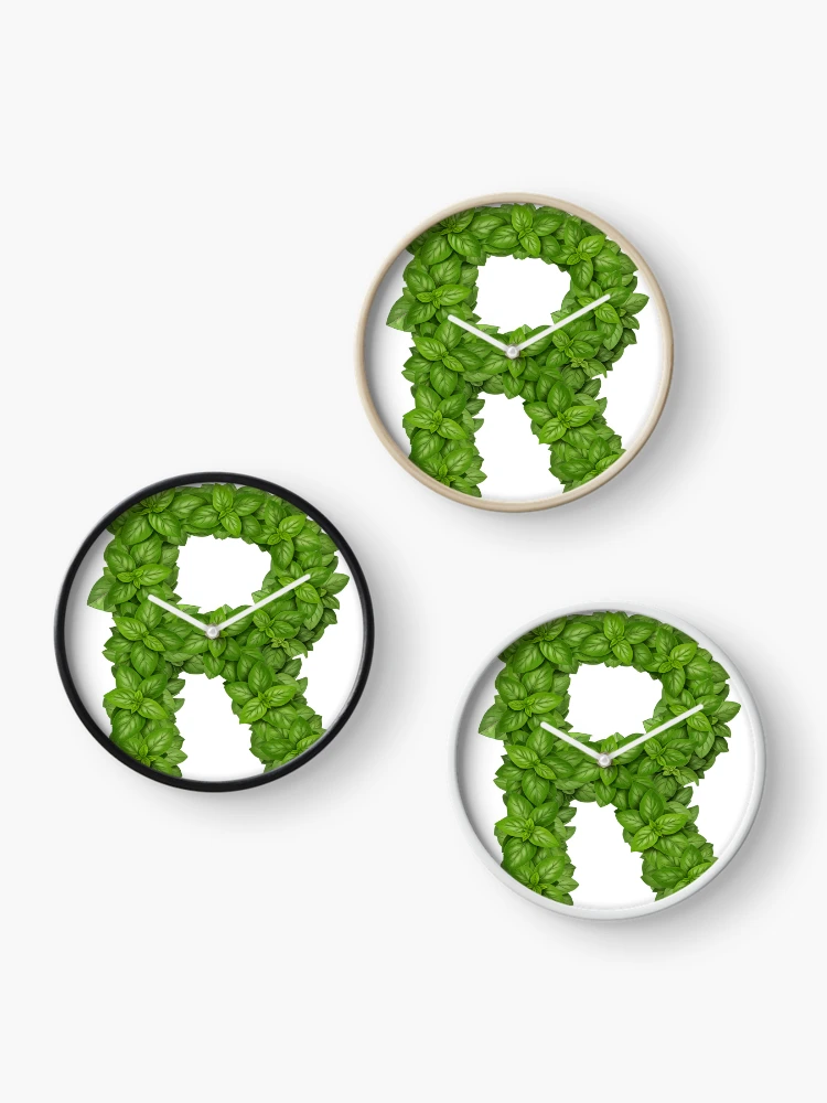 Thumbnail 3 of 4, Clock, BASIL LETTER R designed and sold by ART-TYPE.