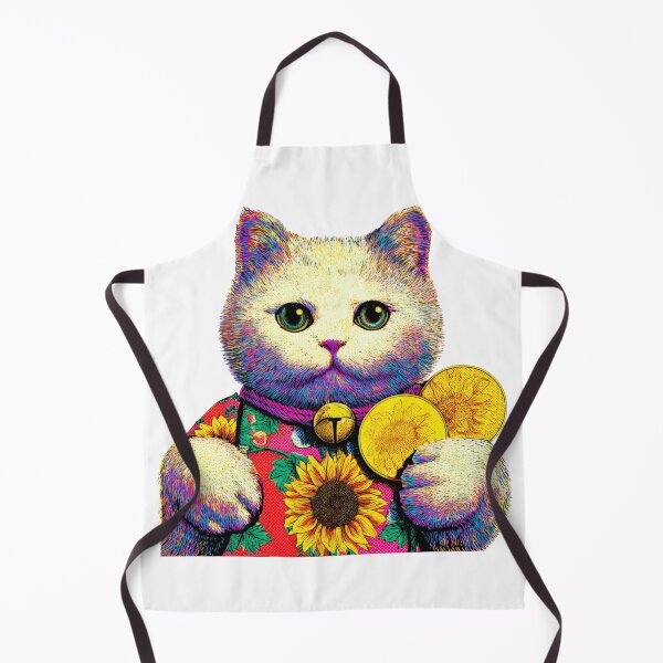 Item preview, Lucky Cat with Sunflowers and Coins designed and sold by BlissxPals.