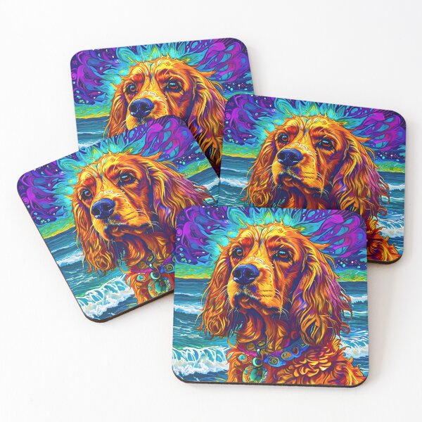 Item preview, Psychedelic Cocker Spaniel by the sea designed and sold by Mianku | Für das Leben.