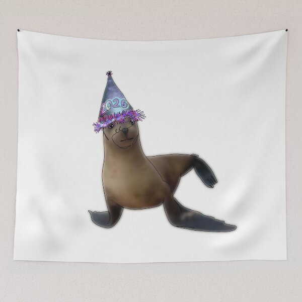 Item preview, Sammy the Seal Wearing a 2026 Hat  - animalzinhats designed and sold by Ashley’sAnimalz.