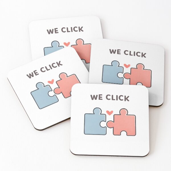 Item preview, We Click – Cute Wordplay Couple Illustration designed and sold by SoulenCify.