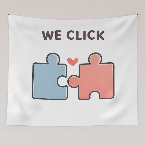 Item preview, We Click – Cute Wordplay Couple Illustration designed and sold by SoulenCify.