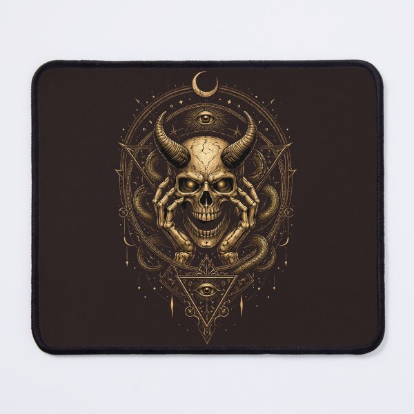 Item preview, Occult Horned Skull Sigil – Dark Gothic Esoteric Symbol Art designed and sold by Sksticker991.