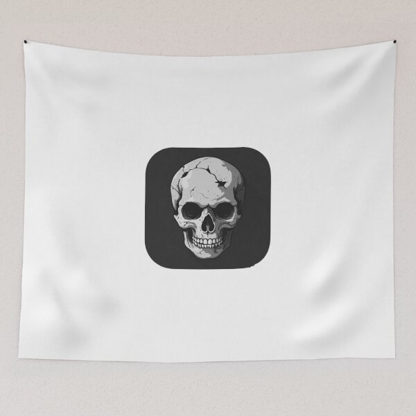 Item preview, Cracked Monochrome Skull Icon designed and sold by RED-MOUSE.