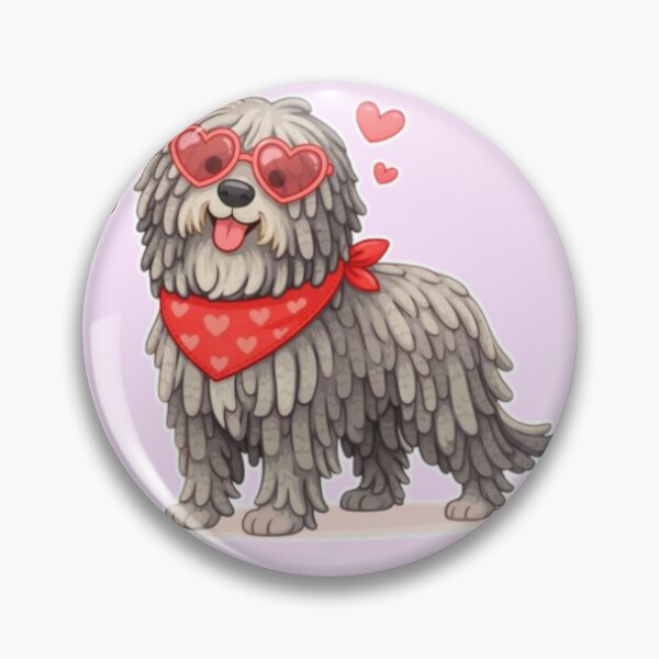 Item preview, Cute Bergamasco Shepherd in Love – Minimal Valentine Dog Illustration designed and sold by GoodyPaws.
