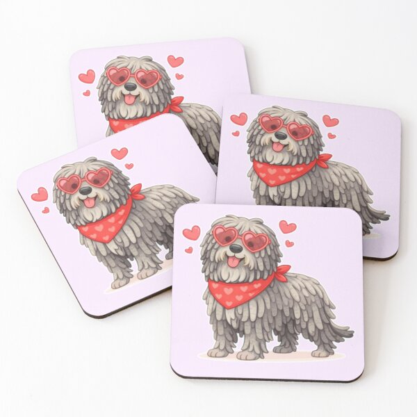 Item preview, Cute Bergamasco Shepherd in Love – Minimal Valentine Dog Illustration designed and sold by GoodyPaws.