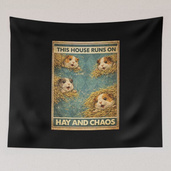 Item preview, Guinea Pig Hay and Chaos Funny Art | Cute Cavy Illustration designed and sold by Galskap.