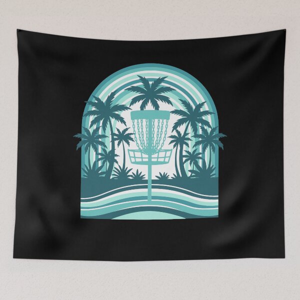 Item preview, Tropical Disc Golf Scene with Basket designed and sold by LuminOrb.