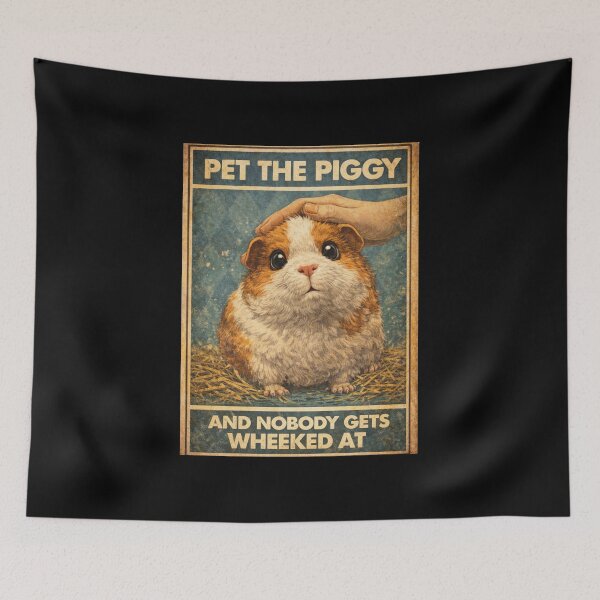 Item preview, Funny Guinea Pig Art – Pet the Piggy | Cute Cavy Illustration designed and sold by Galskap.