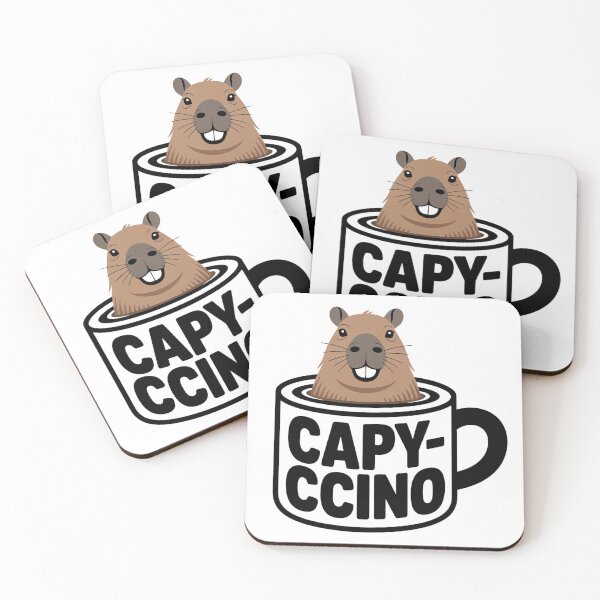 Item preview, Capy-ccino Cute Capybara Coffee Pun designed and sold by madtoyman.
