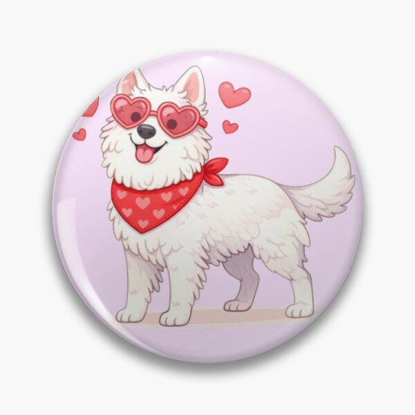 Item preview, Cute White Swiss Shepherd in Love – Minimal Valentine Dog Illustration designed and sold by GoodyPaws.
