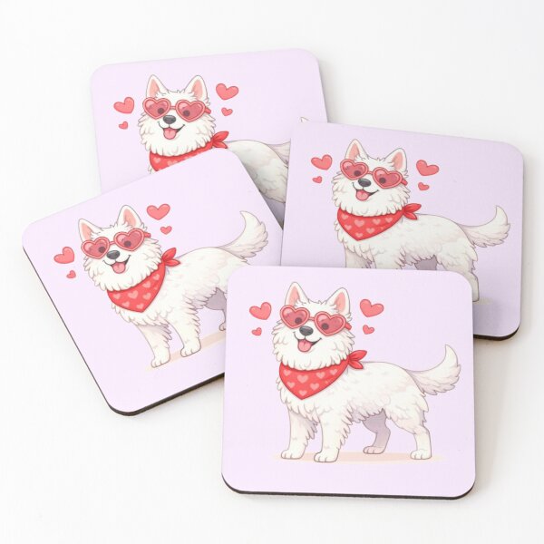 Item preview, Cute White Swiss Shepherd in Love – Minimal Valentine Dog Illustration designed and sold by GoodyPaws.