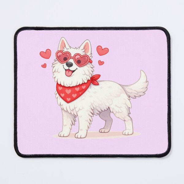 Item preview, Cute White Swiss Shepherd in Love – Minimal Valentine Dog Illustration designed and sold by GoodyPaws.