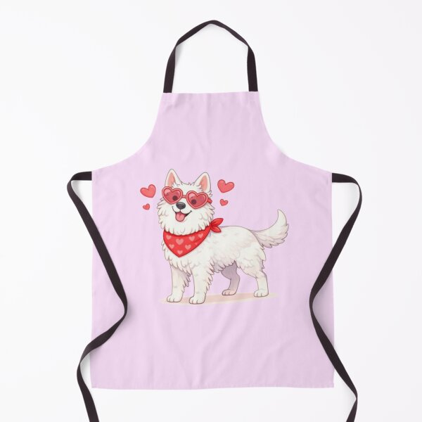 Item preview, Cute White Swiss Shepherd in Love – Minimal Valentine Dog Illustration designed and sold by GoodyPaws.