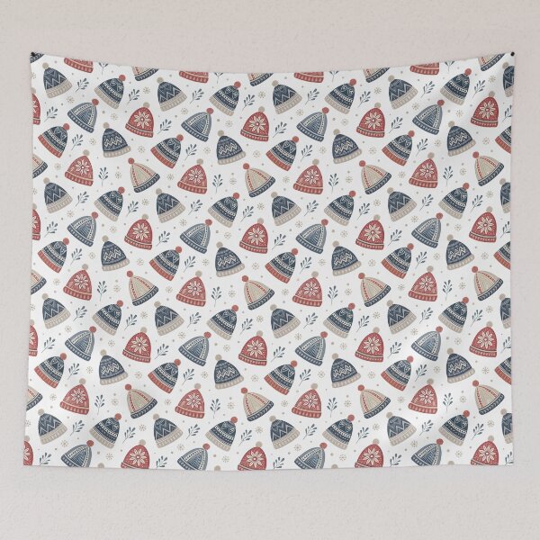 Item preview, Nordic Santa Hats | Cozy Christmas Folk Art designed and sold by Shuga-Design.