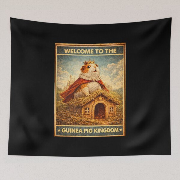 Item preview, Guinea Pig King Art | Funny Cavy Fantasy Illustration designed and sold by Galskap.