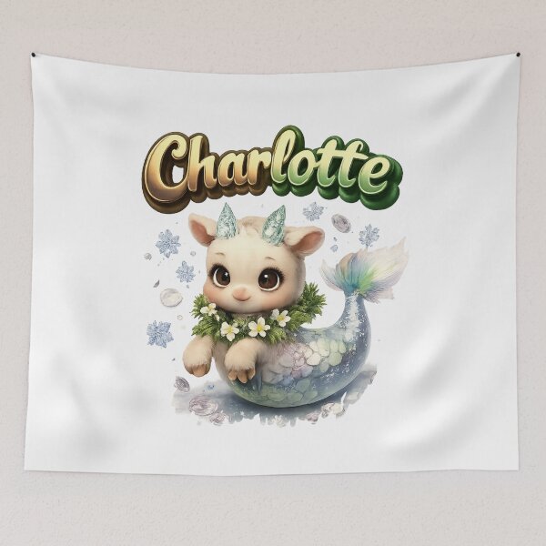 Item preview, Charlotte Capricorn – Zodiac Cute Fantasy Name Art designed and sold by AlexLineArt.