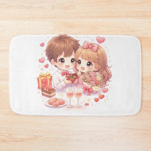 Item preview, Kawaii Valentine Couple – Sweet Love Date designed and sold by kimkosovo.