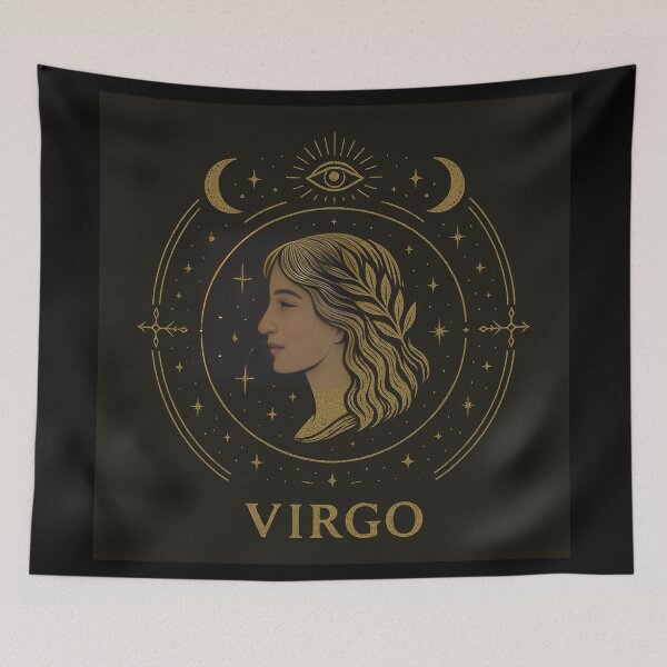 Item preview, Virgo Mystic Gold – Luxury Black & Gold Zodiac Maiden Design designed and sold by Czerkiz.