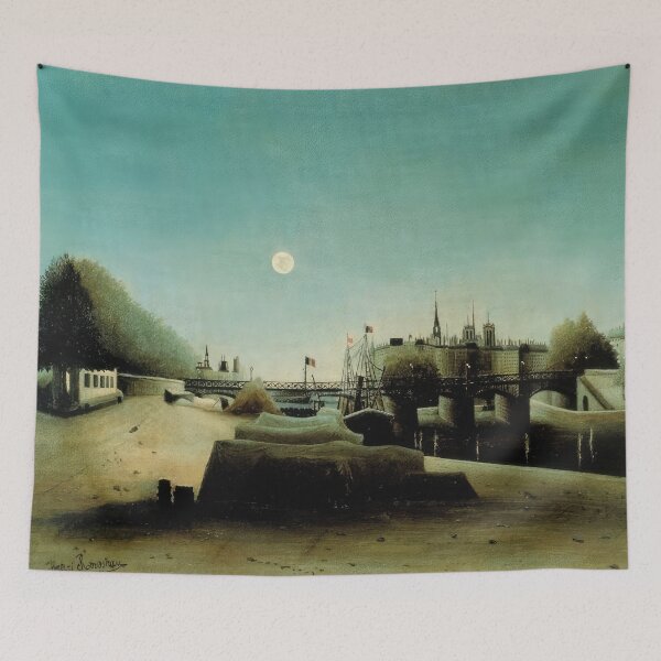 Item preview, A View of the Ile Saint Louis from Port Saint Nicolas Evening - 1888 - Henri Rousseau designed and sold by DrewGansen.