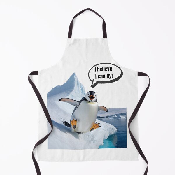 Item preview, I Believe I Can Fly – Funny Penguin designed and sold by JustFunnyStuff.