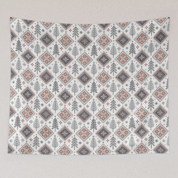Item preview, Nordic Cross-Stitch Folk | Scandinavian Winter Art designed and sold by Shuga-Design.