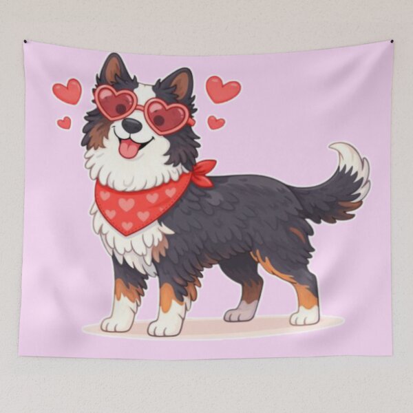 Item preview, Cute Border Collie in Love – Minimal Valentine Dog Illustration designed and sold by GoodyPaws.