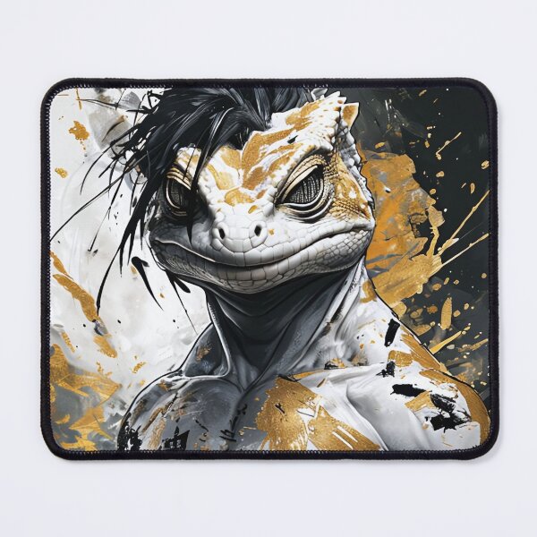 Item preview, Muscular male iguana with gold accents designed and sold by Mianku | Für das Leben.