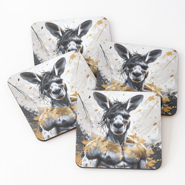 Item preview, Kangaroo body builder abstract artwork design designed and sold by Mianku | Für das Leben.