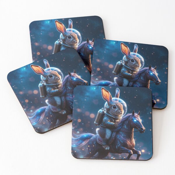 Item preview, Cosmic Bunny Astronaut Riding a Galactic Horse designed and sold by Dogandesighn.