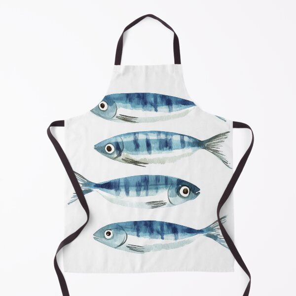 Item preview, Watercolor Sardines Fish Illustration designed and sold by Gourmet Neko Art | .