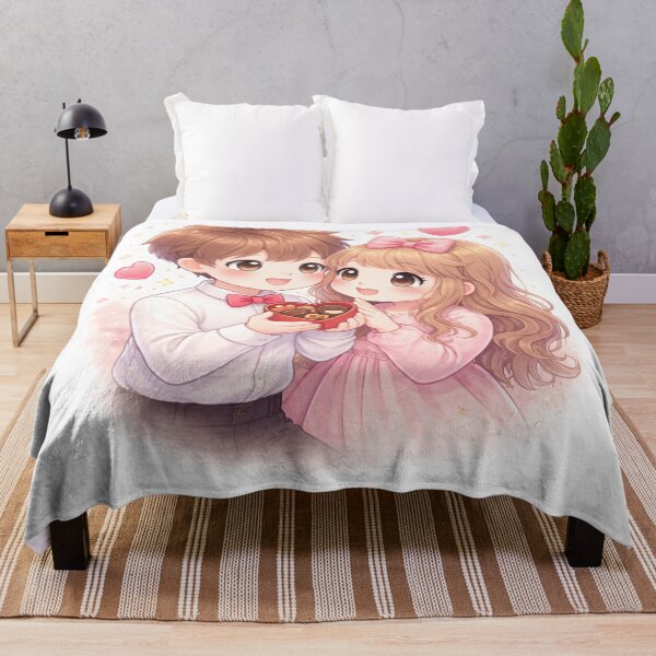 Item preview, Classic Kawaii Valentine Couple – Sweet Love Moment designed and sold by kimkosovo.