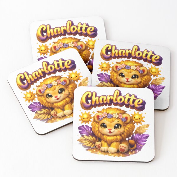Item preview, Charlotte Leo – Zodiac Cute Lion Fantasy Name Art designed and sold by AlexLineArt.