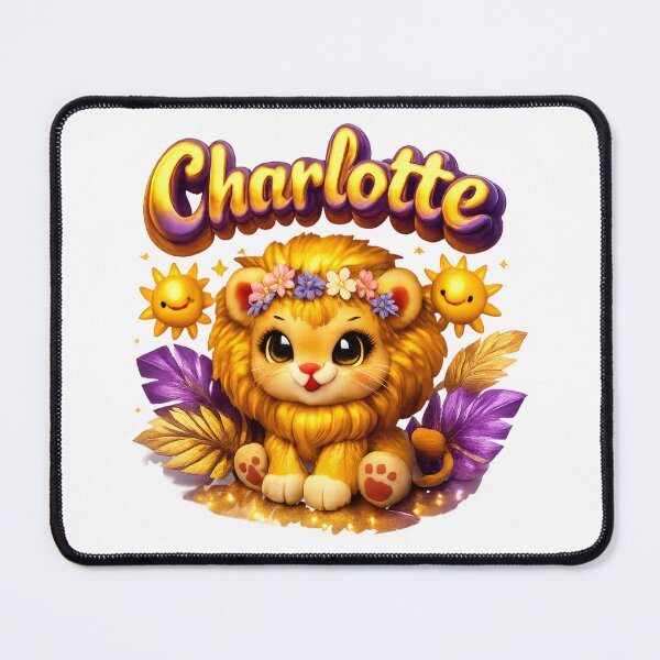 Item preview, Charlotte Leo – Zodiac Cute Lion Fantasy Name Art designed and sold by AlexLineArt.