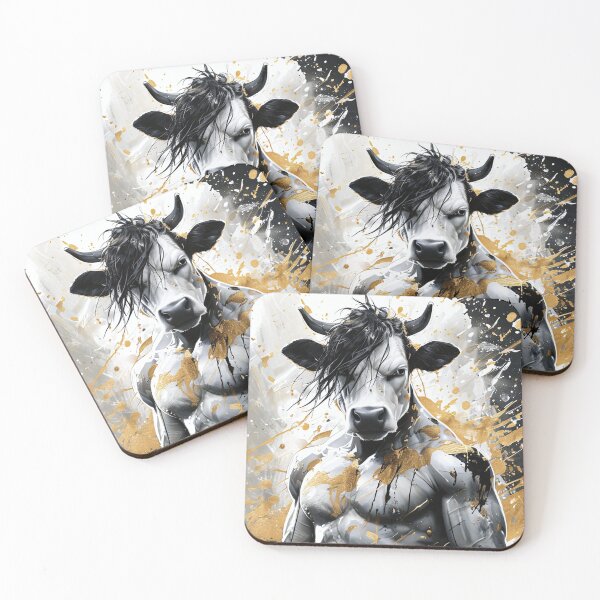 Item preview, Muscular cow-human hybrids with gold accents designed and sold by Mianku | Für das Leben.
