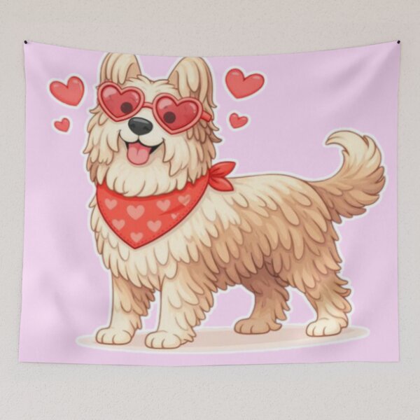Item preview, Cute Briard in Love – Minimal Valentine Dog Illustration designed and sold by GoodyPaws.