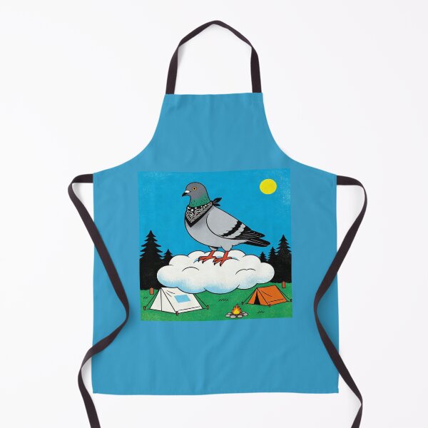 Item preview, The Bandana Pigeon Hiker: Vintage Camping Cloud Rider - Retro Risograph Style Nature Art designed and sold by Cherrydora.