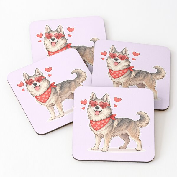 Item preview, Cute Czechoslovakian Wolfdog in Love – Minimal Valentine Dog Illustration designed and sold by GoodyPaws.