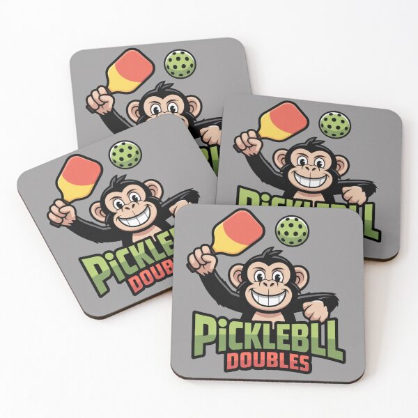 Artikelvorschau, Pickleball-Schimpansen-Doppel: Lustiges Schimpansen-T-Shirt entworfen und verkauft von Grang Art Artistic Designs.
