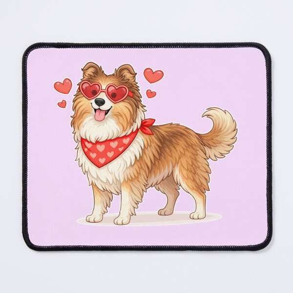 Item preview, Cute Rough Collie in Love – Minimal Valentine Dog Illustration designed and sold by GoodyPaws.